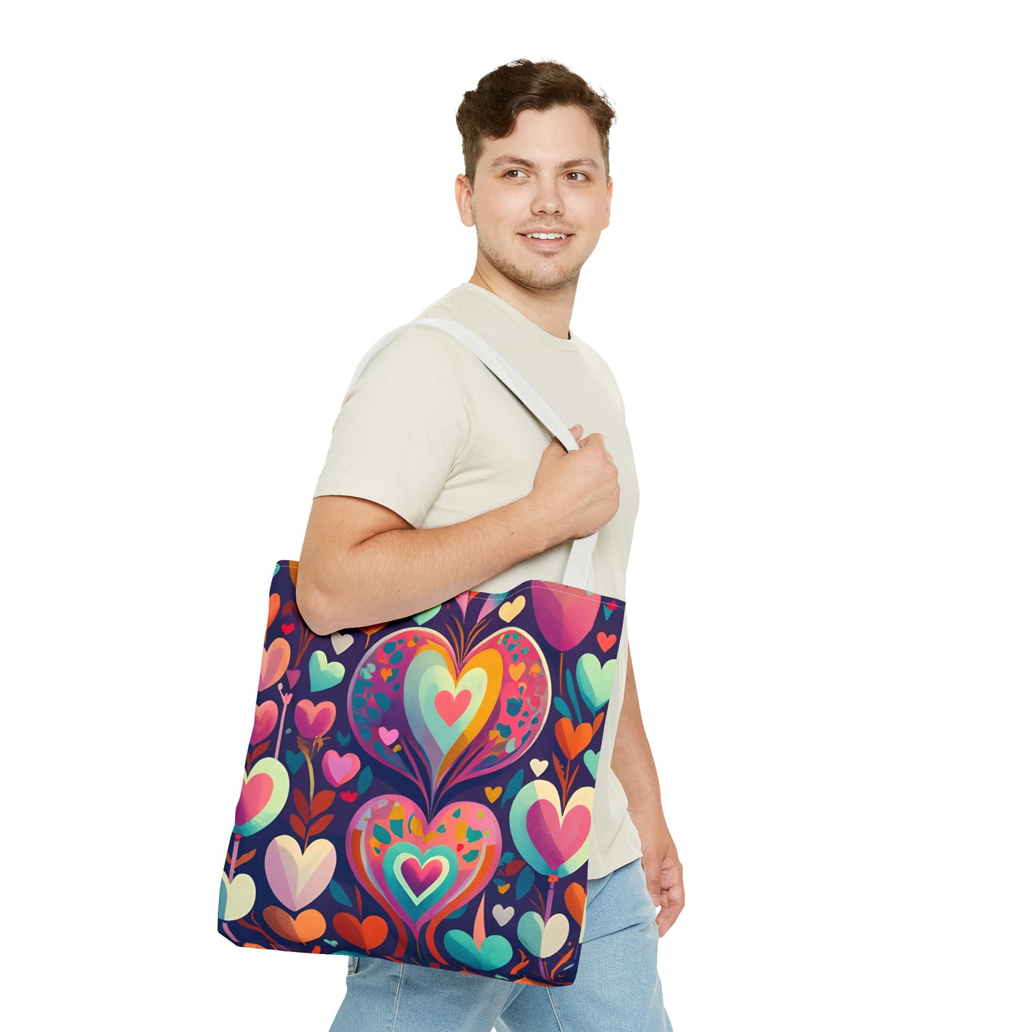 Playful Heart Tote Bag W/ Laminate Inside