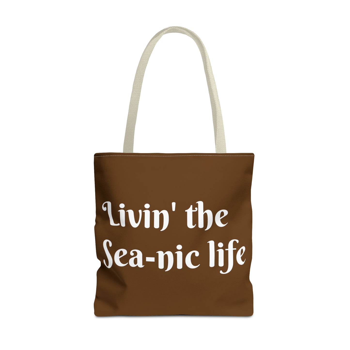 Livin' the Sea-nic Life Polyester Tote Bag W/Laminate Inside