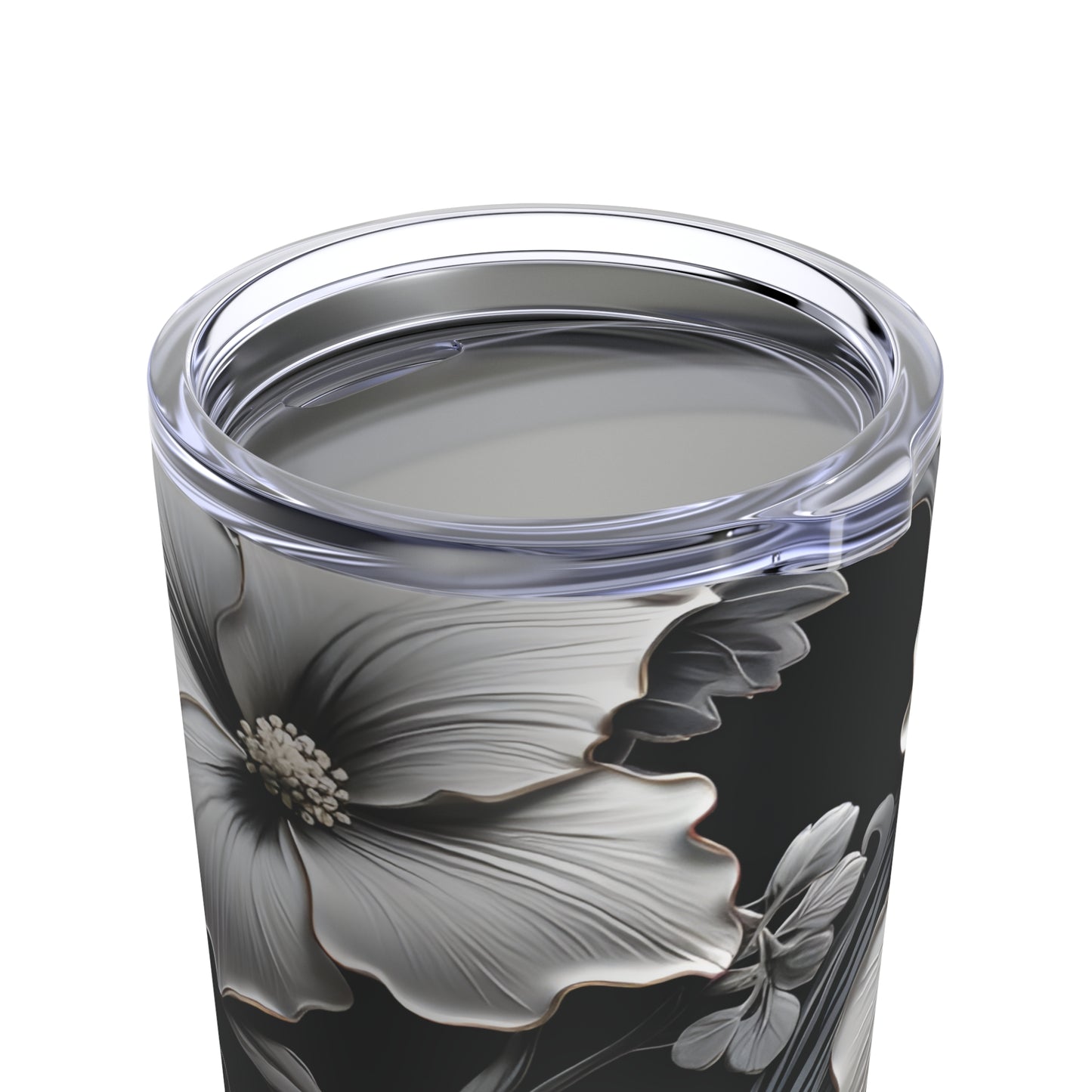 Hibiscus on Black on the go Beverage Tumbler 20oz