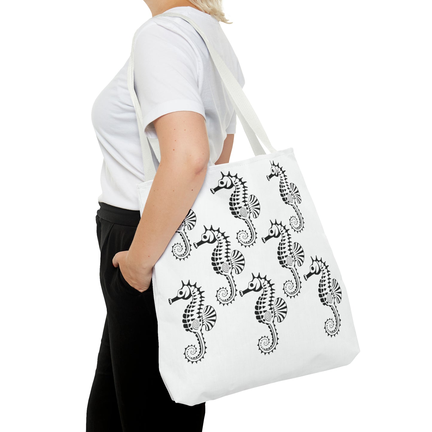 Seahorse Tide W/Laminate Inside Tote Bag