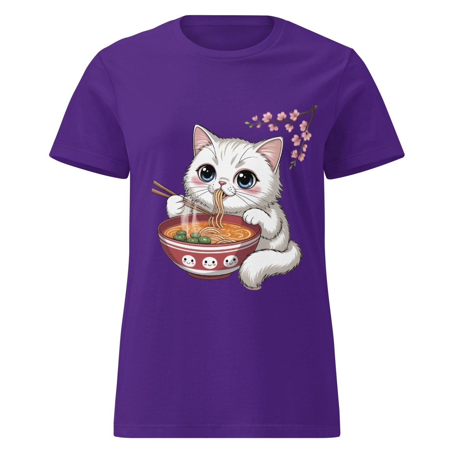 Anime Ramen Noodles Cat Women’s Basic Softstyle T-shirt - Ruppy's Creations