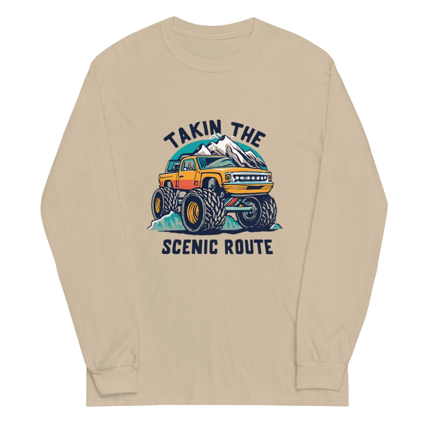 Big Truck Takin the Scenic Route Men’s Long Sleeve Shirt - Ruppy's Creations