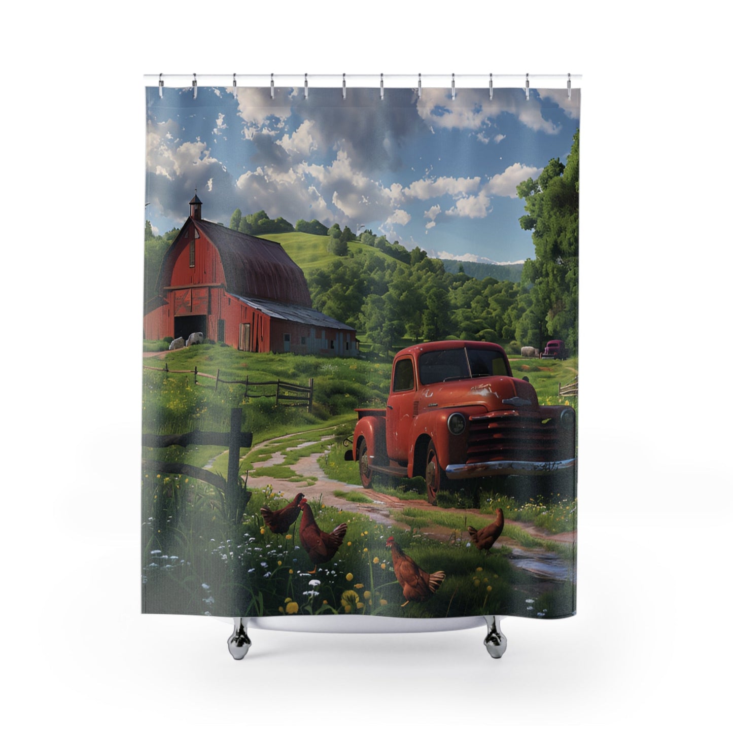 Country Farm Shower Curtain - Ruppy's Creations