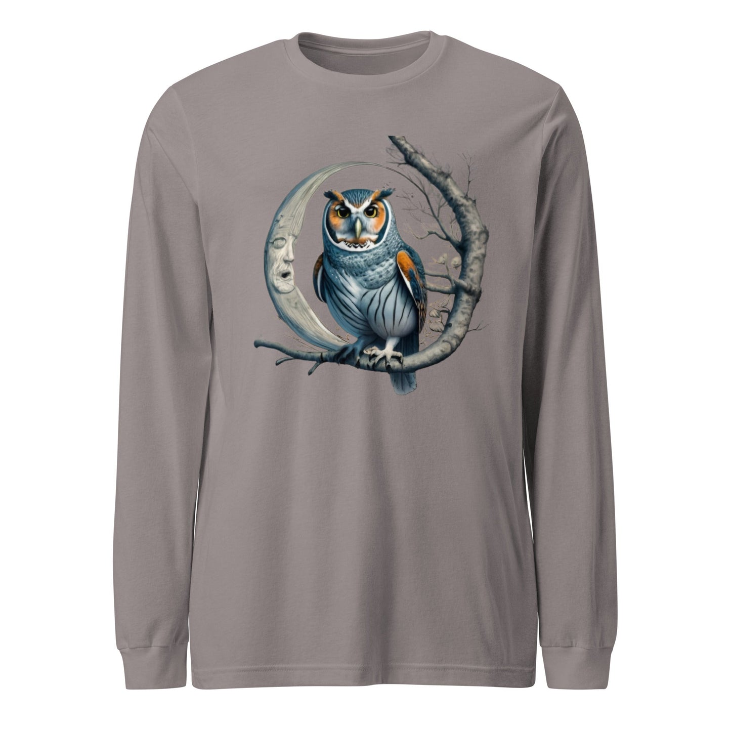Crescent Moon Tree Owl Men's Long Sleeve Tee - Ruppy's Creations