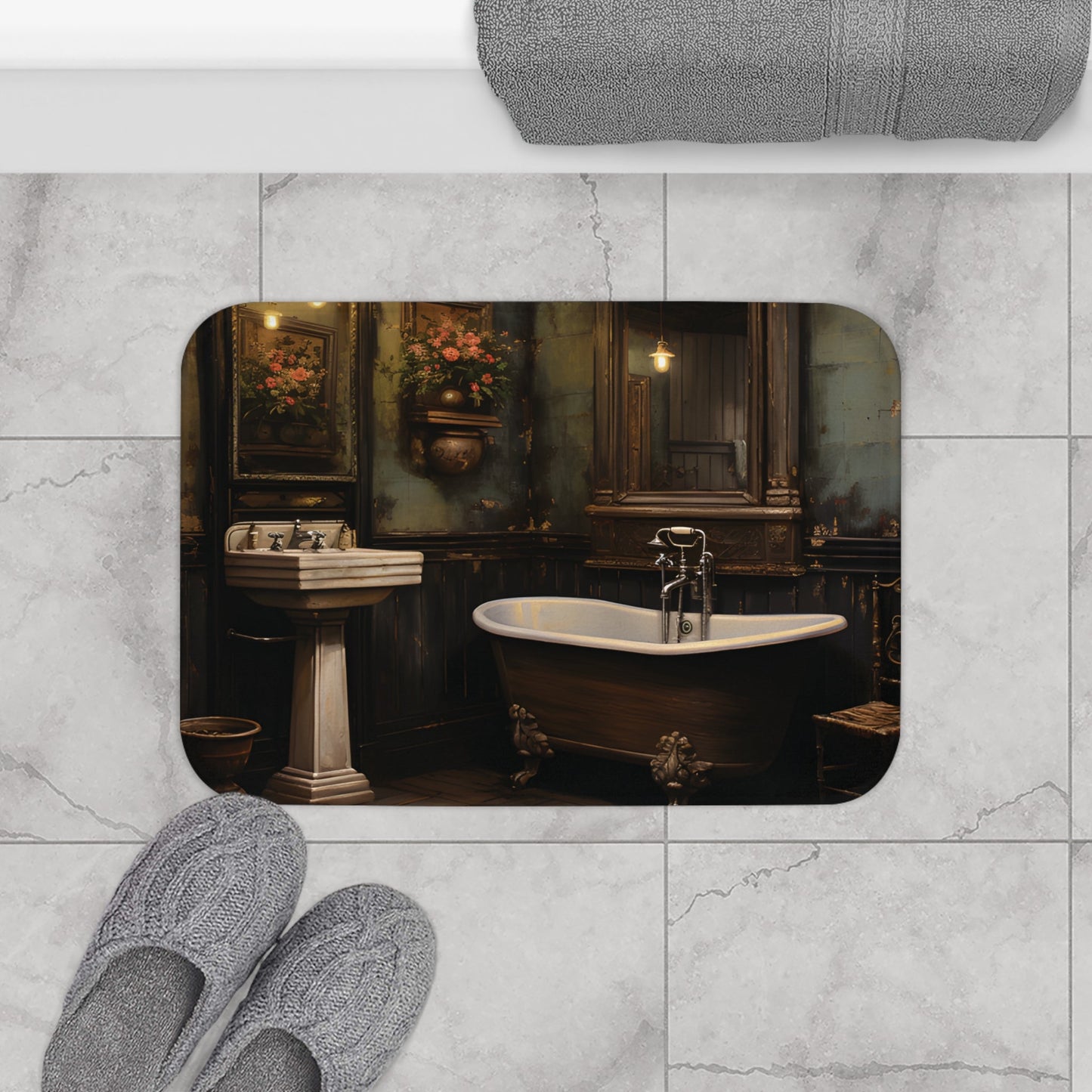Early 1900's European Bath Memory Foam Bath Mat - Ruppy's Creations