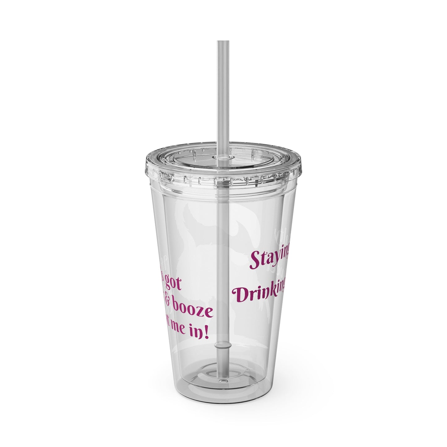 Flamingo Staying Salty Drinking Sweet Acrylic Travel Cup W/Lid & Straw 16oz - Ruppy's Creations
