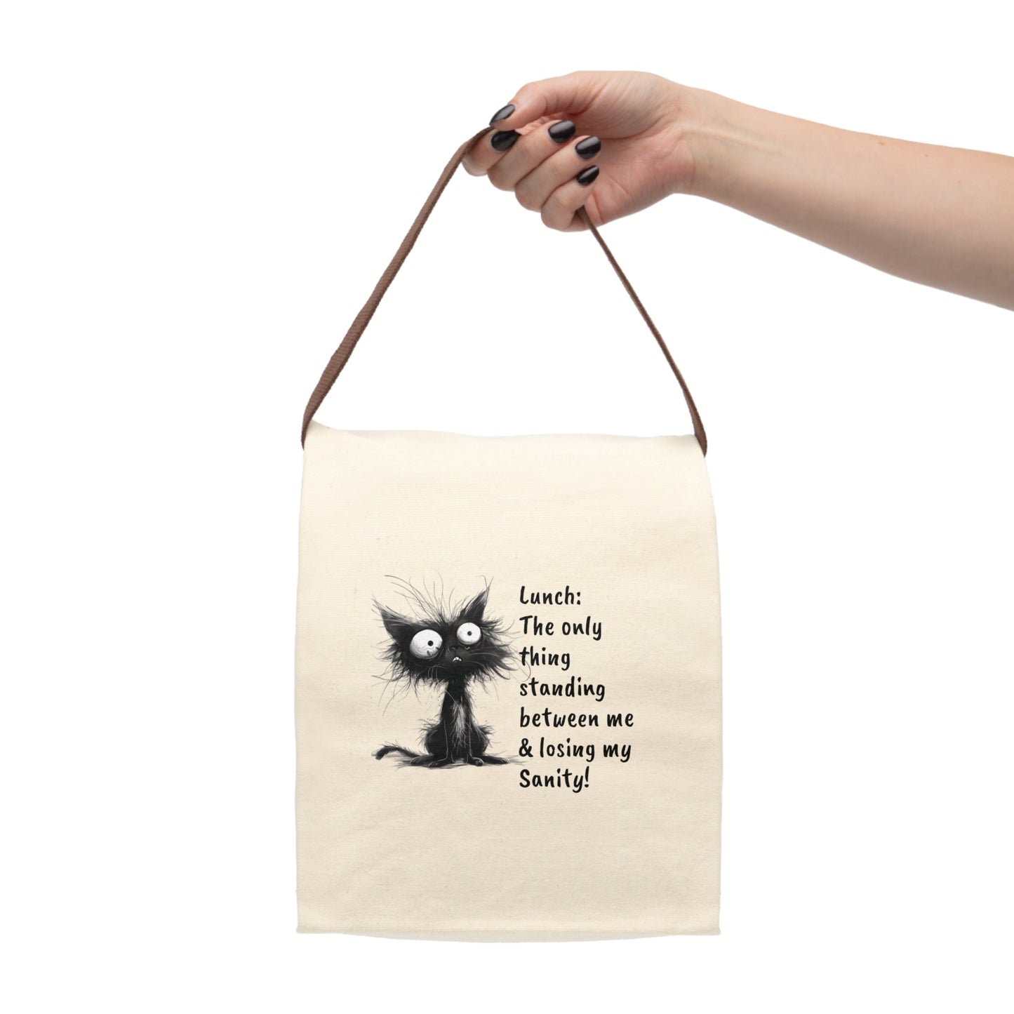 Frazzled Cat Canvas Lunch Bag - Ruppy's Creations
