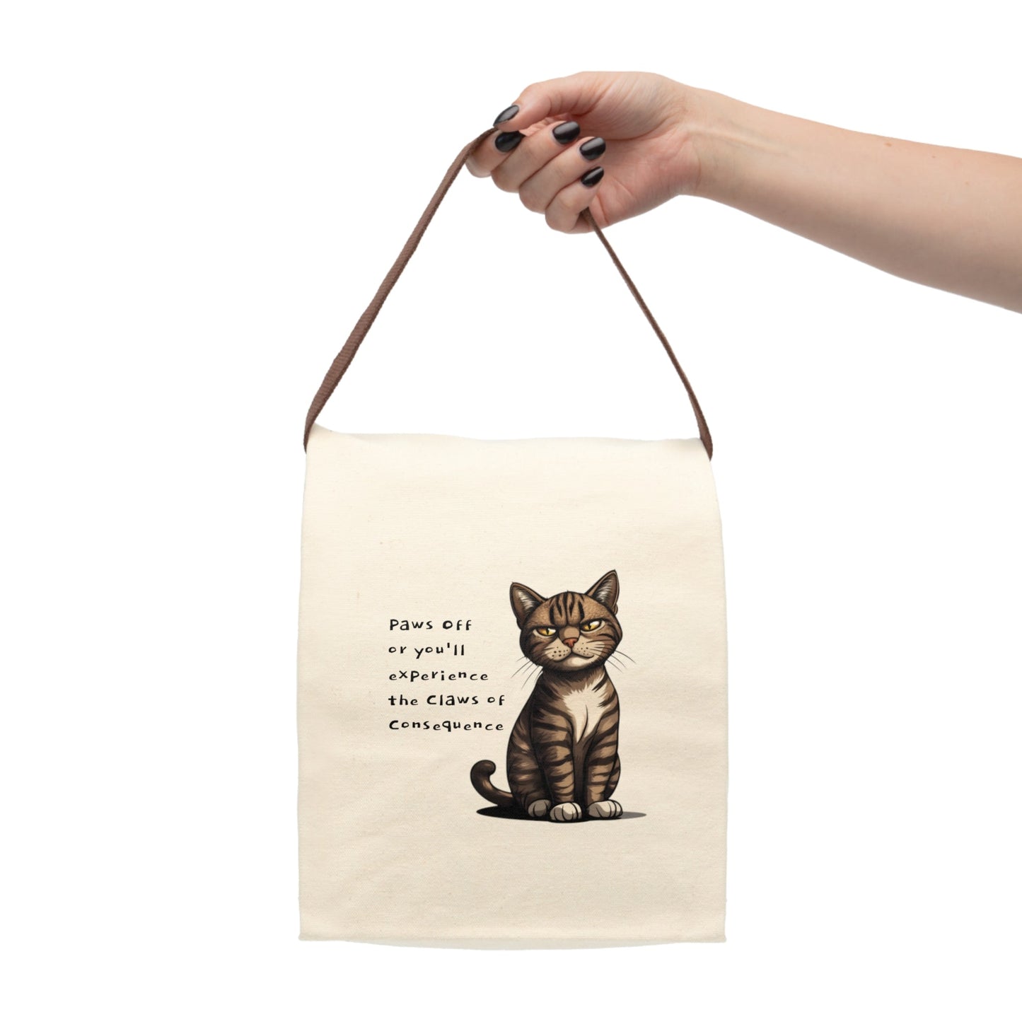 Funny Paws Off! Cat Canvas Lunch Bag - Ruppy's Creations
