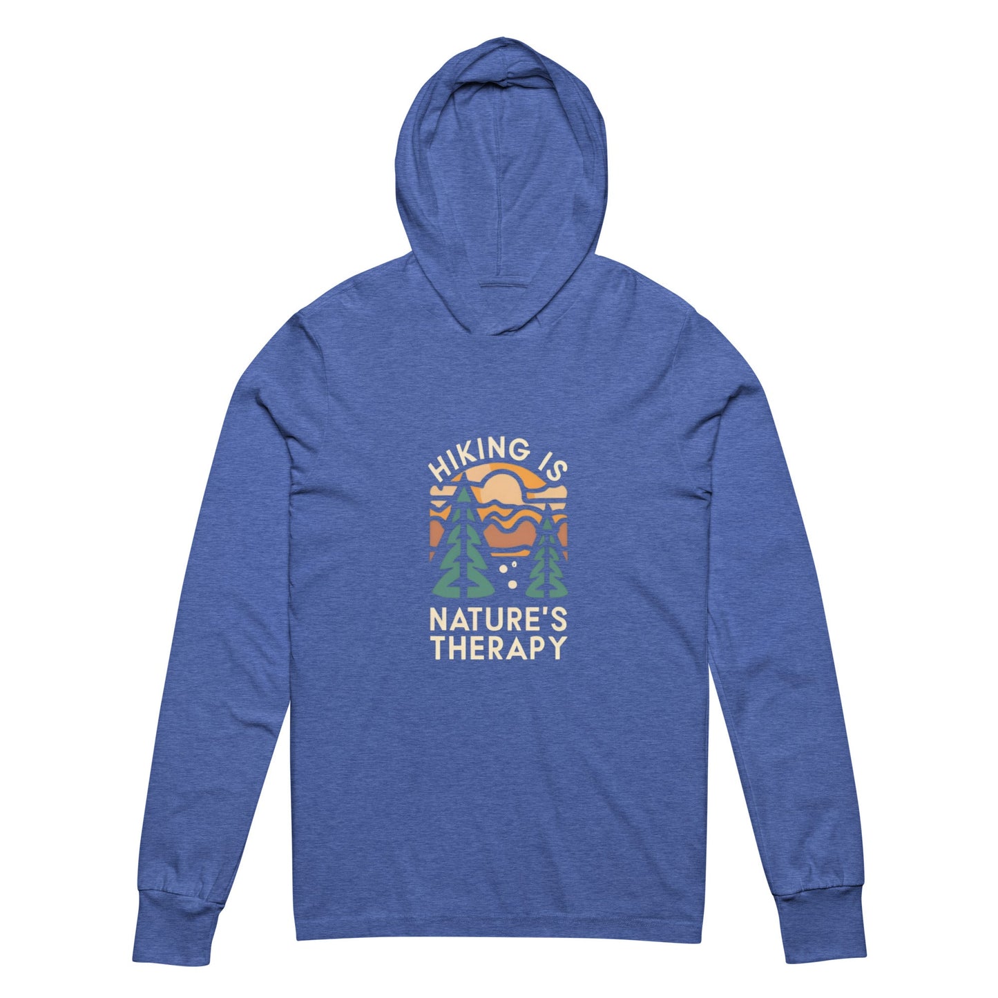 Hiking is Nature's Therapy Hooded Unisex Long - sleeve tee - Ruppy's Creations