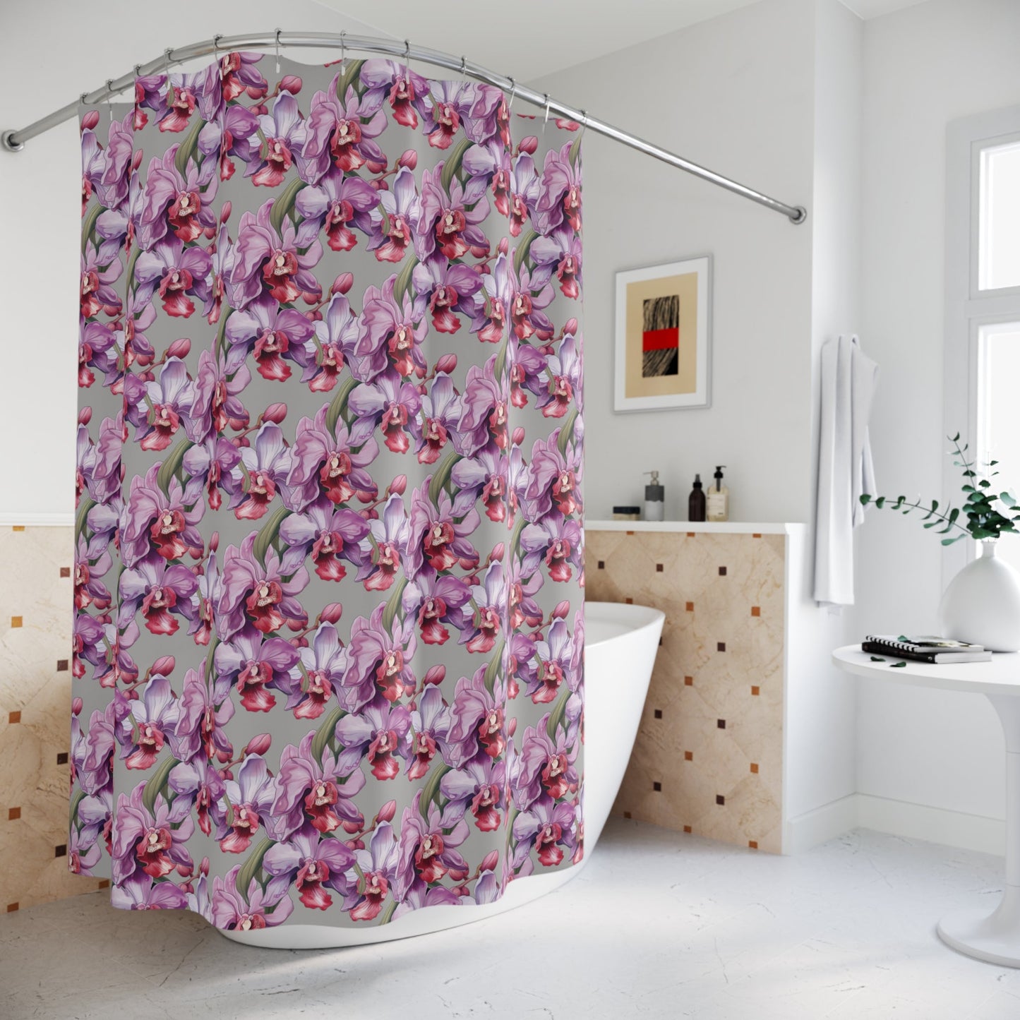Orchid Splendor Polyester Shower Curtain - Ruppy's Creations