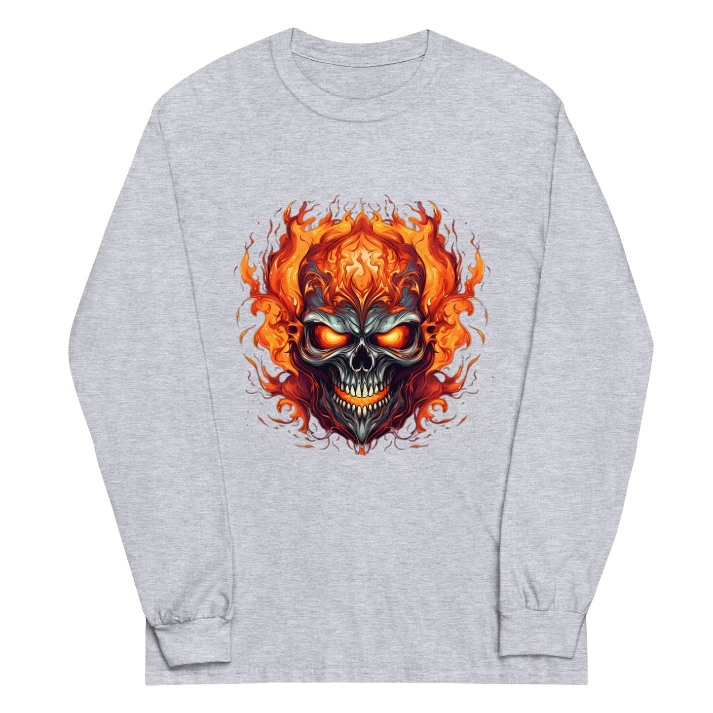 Skull of Fire Men’s Long Sleeve Shirt - Ruppy's Creations