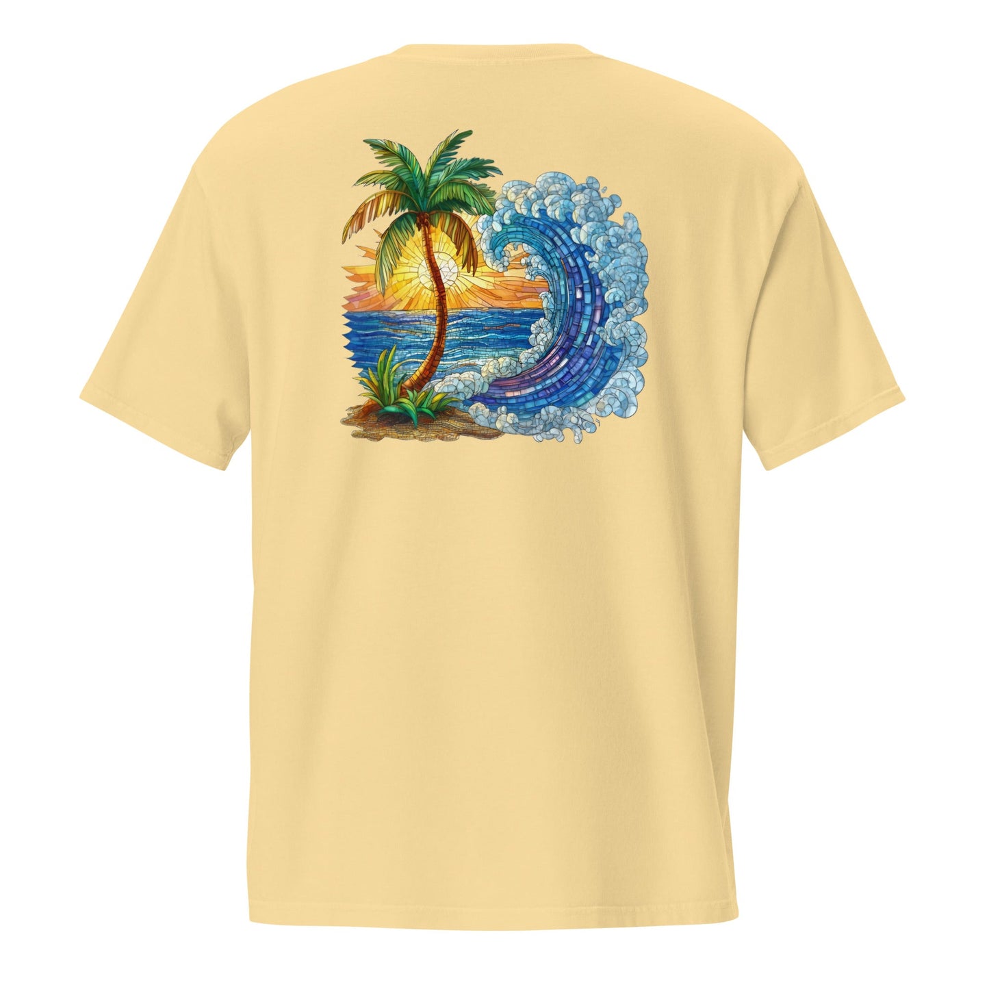 Sunset Beach Unisex Cotton Pocket T-shirt - Ruppy's Creations