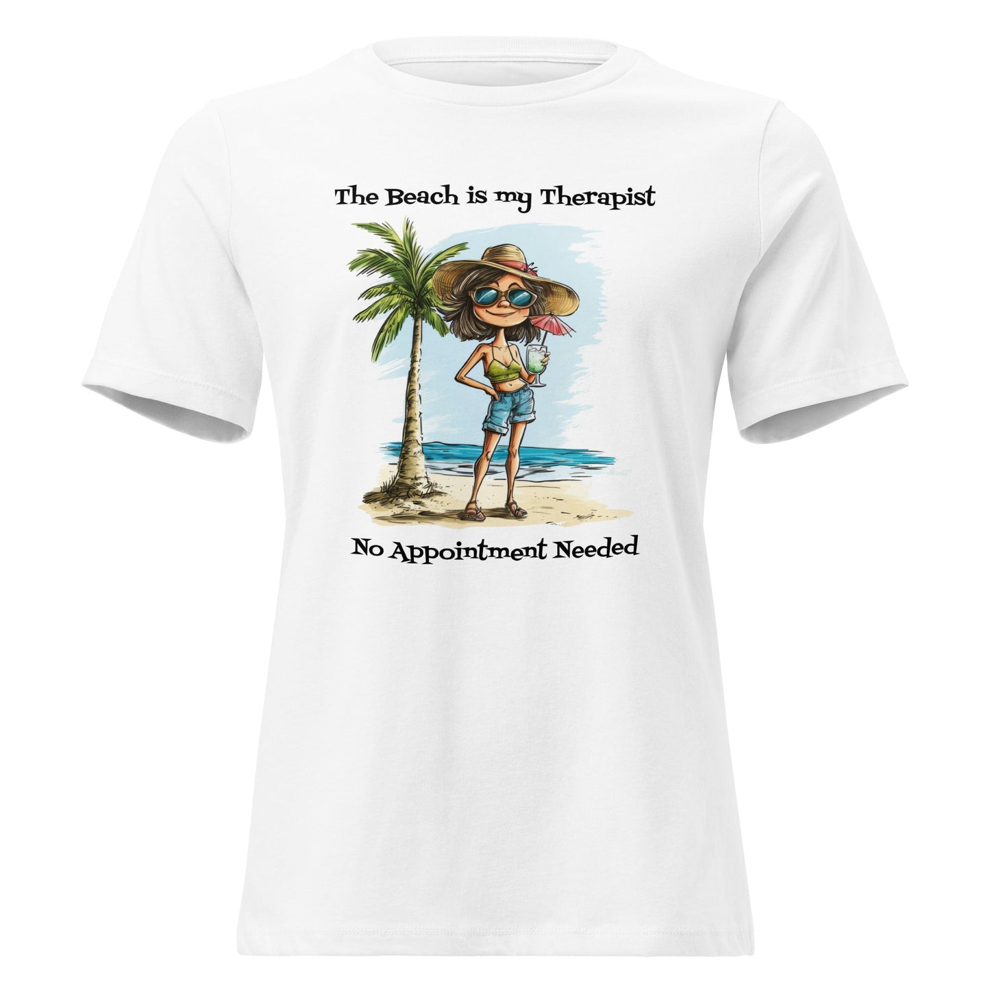 The Beach is my Therapist Women's Relaxed Fit T-Shirt - Ruppy's Creations