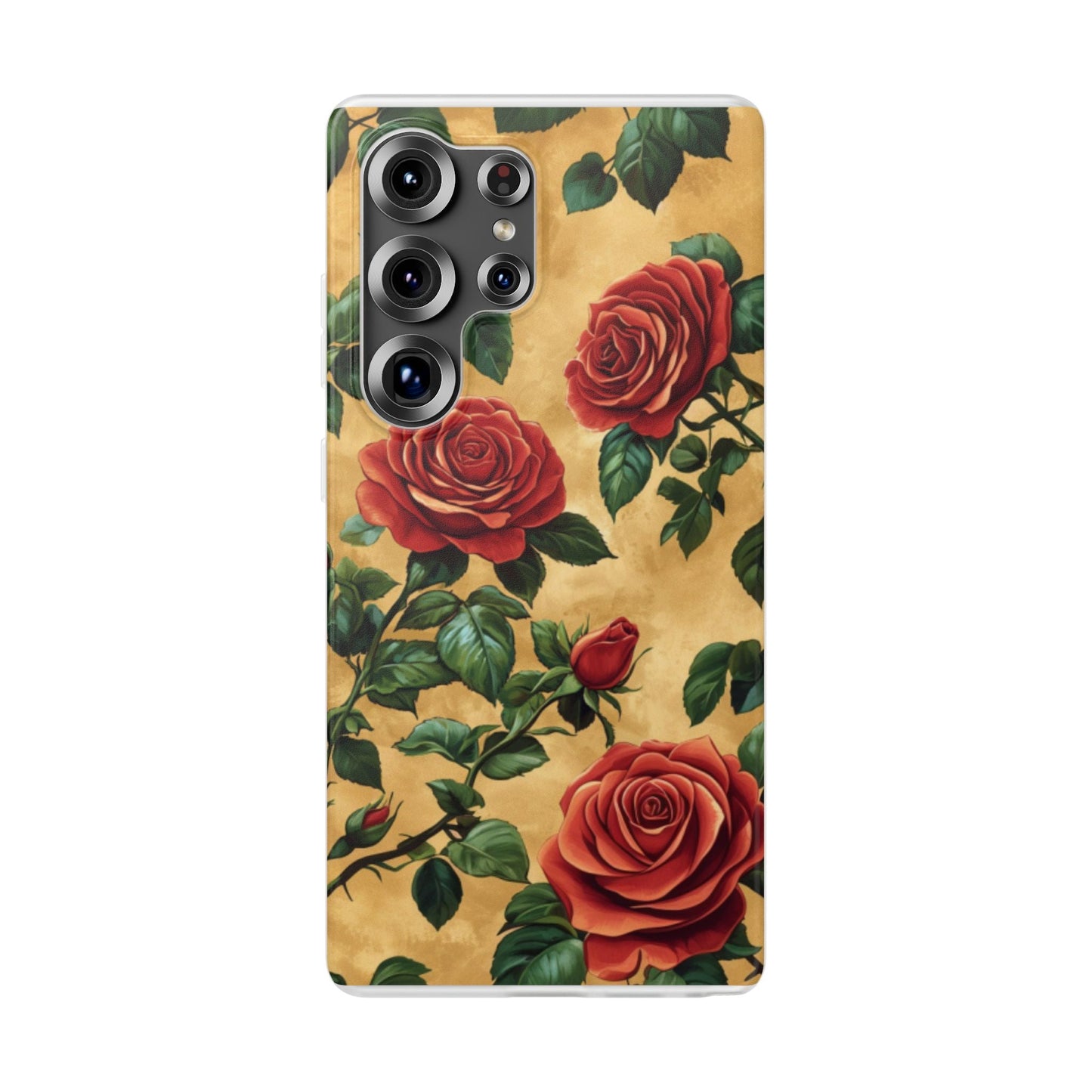 Vintage Red Rose Flexi Phone Case - Ruppy's Creations