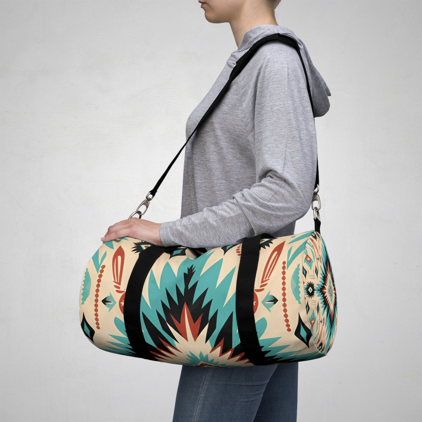 Navajo Weave Look Duffel Travel Bag