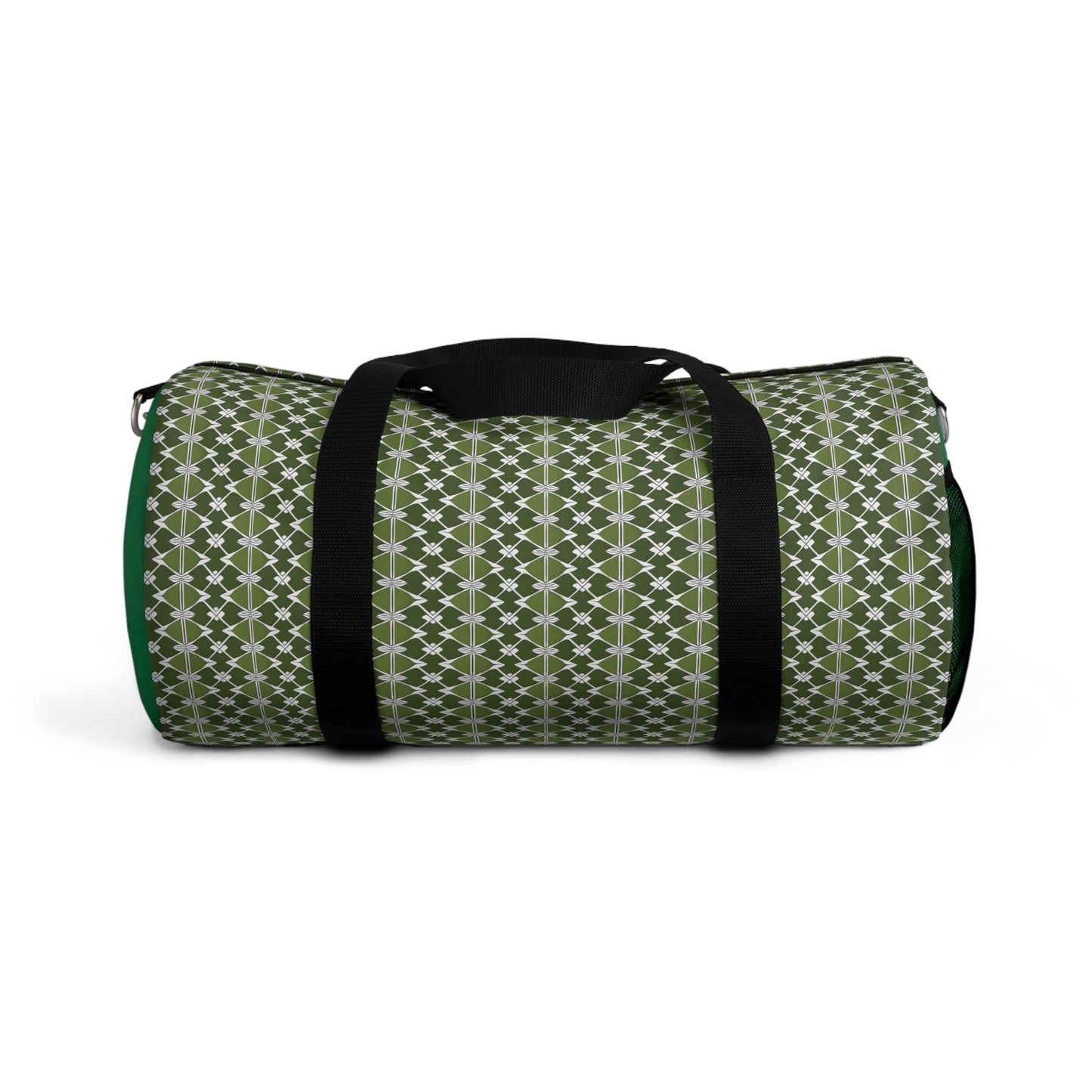 Classic Two Color Green Patterned Duffel Travel Bag