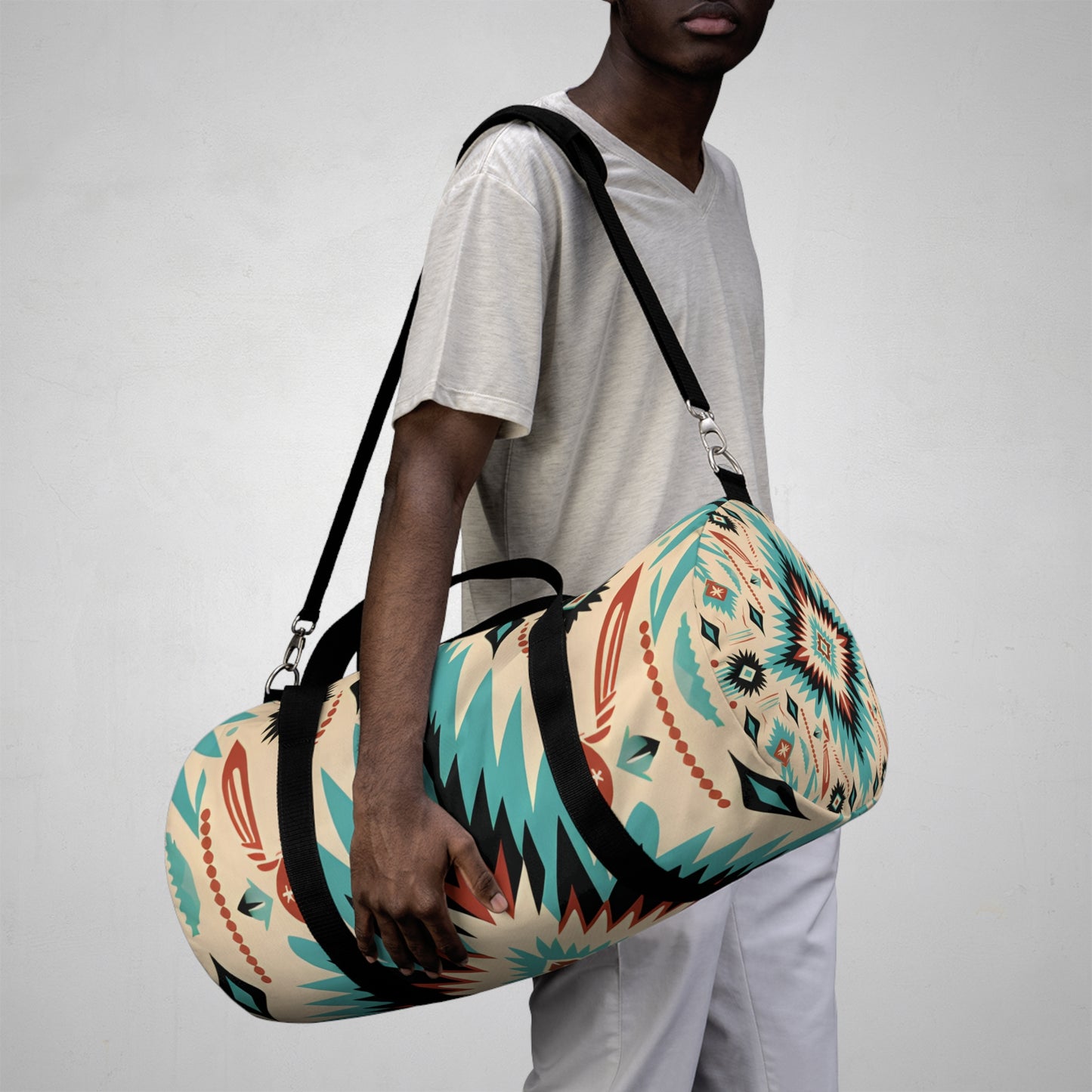 Navajo Weave Look Duffel Travel Bag