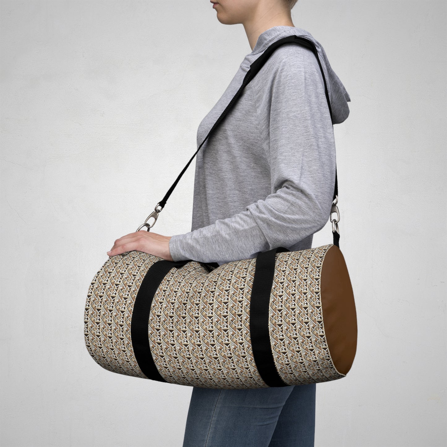 Neutral Color Pattern Duffel Travel Bag