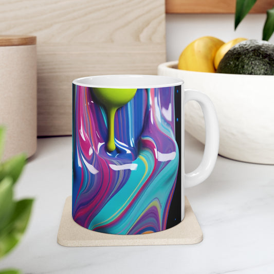 Dripping Paint Ceramic Coffee Mug 11oz