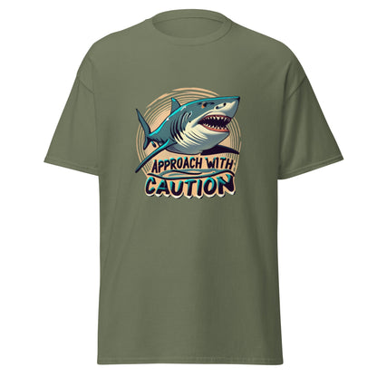 Approach With Caution Shark Men's classic Tee (sizes to 3x) - Ruppy's Creations