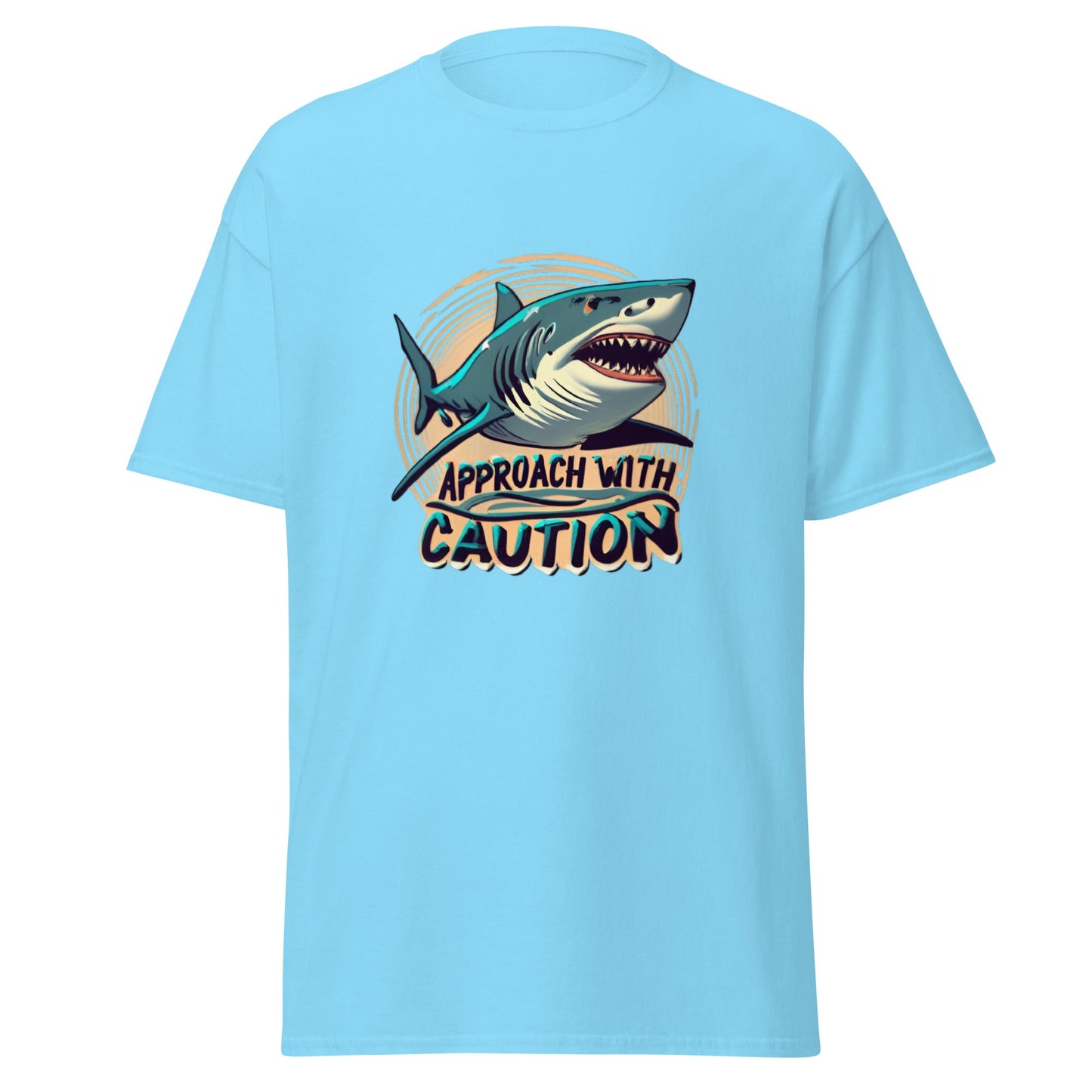 Approach With Caution Shark Men's classic Tee (sizes to 3x) - Ruppy's Creations