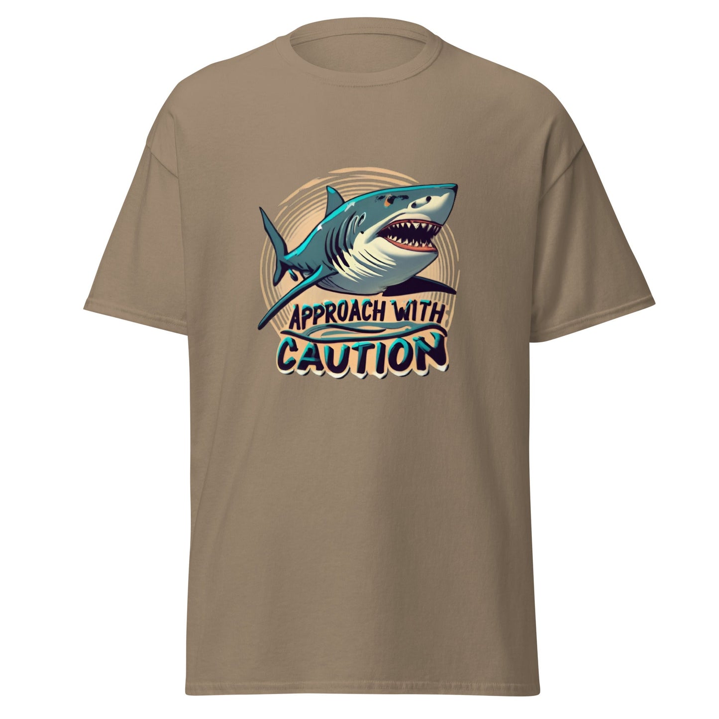 Approach With Caution Shark Men's classic Tee (sizes to 3x) - Ruppy's Creations