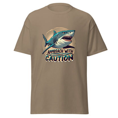 Approach With Caution Shark Men's classic Tee (sizes to 3x) - Ruppy's Creations