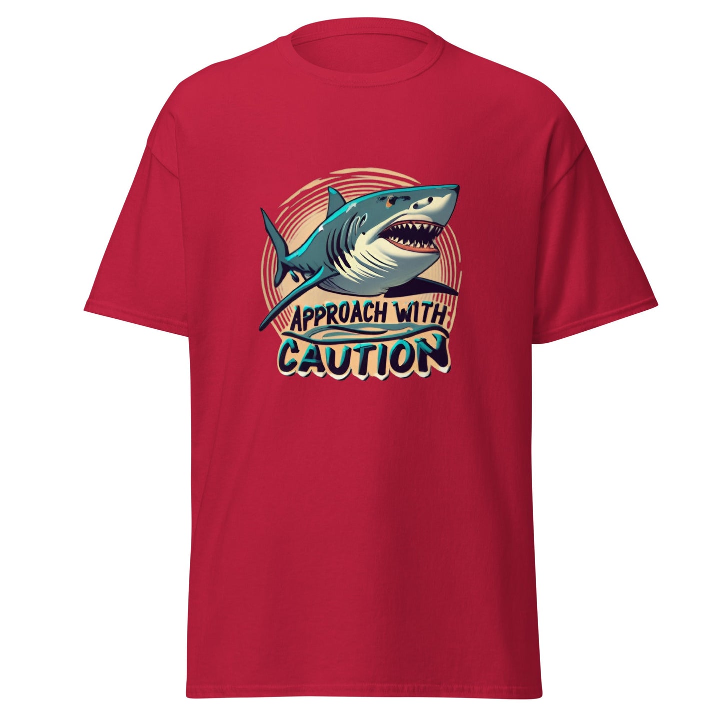 Approach With Caution Shark Men's classic Tee (sizes to 3x) - Ruppy's Creations