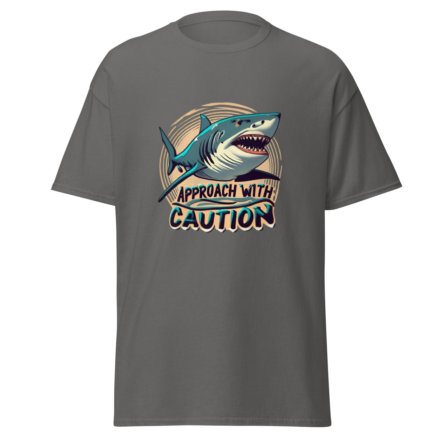 Approach With Caution Shark Men's classic Tee (sizes to 3x) - Ruppy's Creations