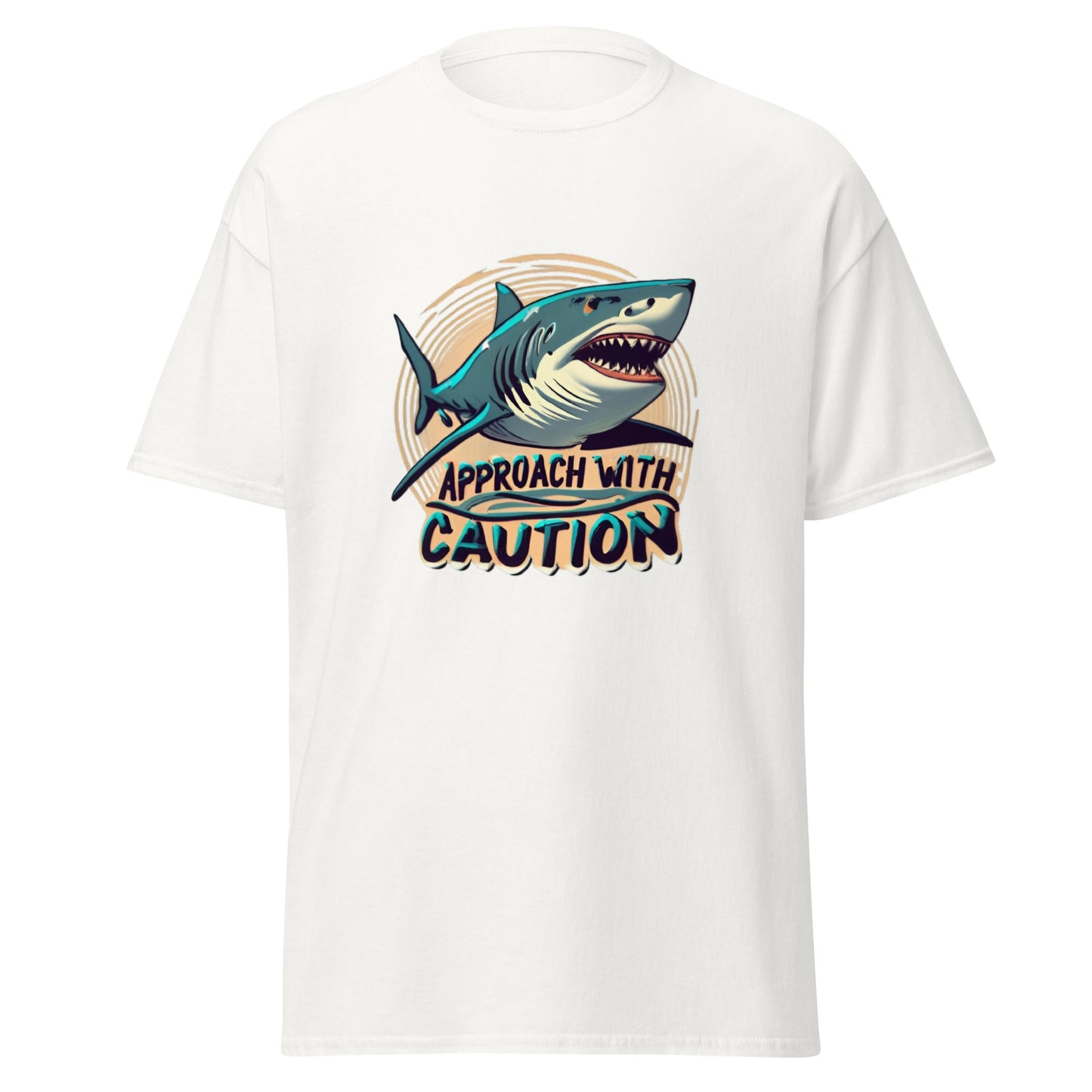 Approach With Caution Shark Men's classic Tee (sizes to 3x) - Ruppy's Creations