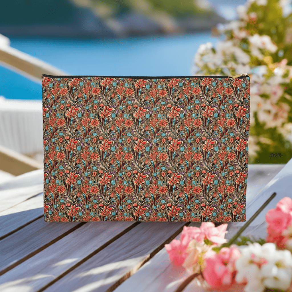 Boho Floral Travel Cosmetic Bag - Ruppy's Creations