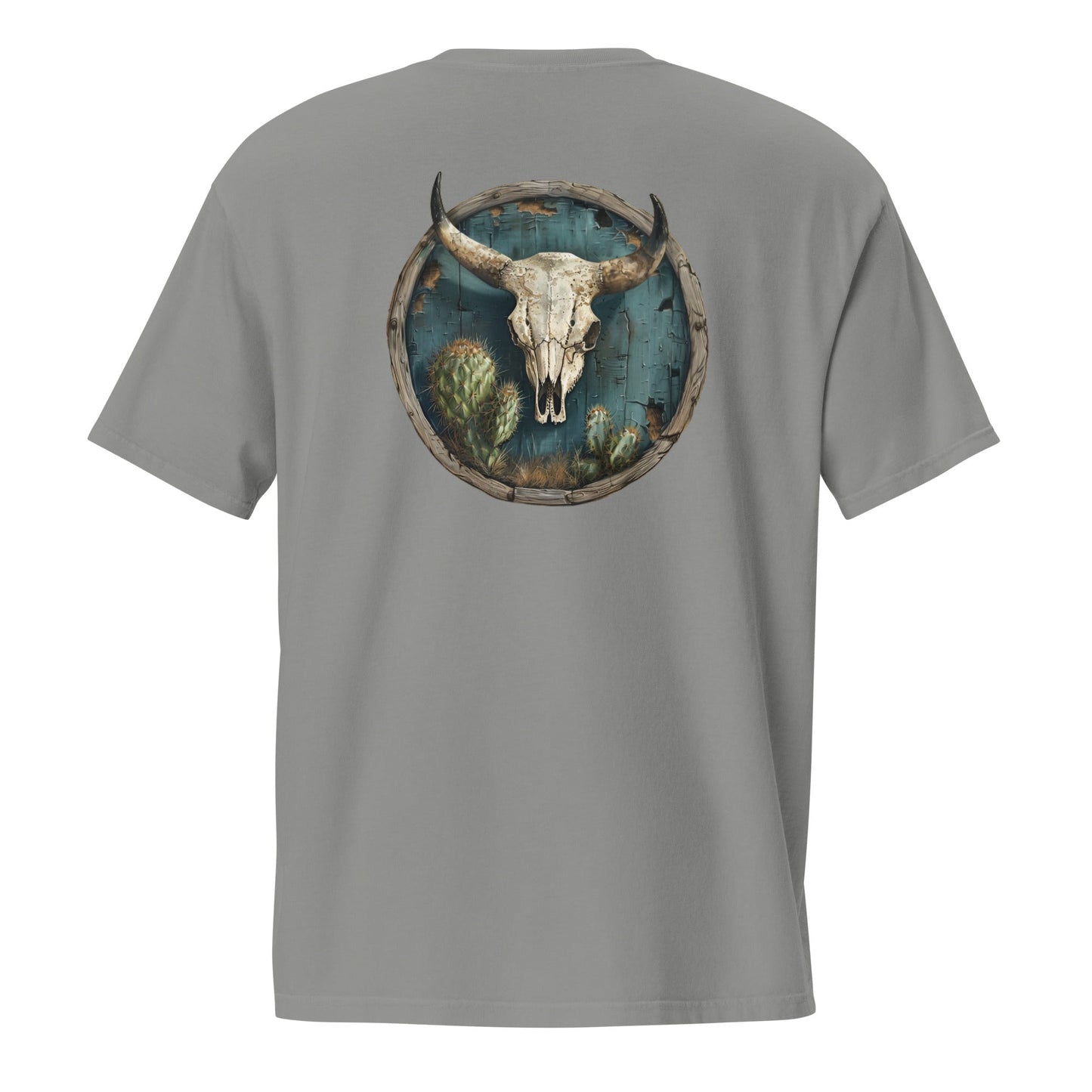 Bull Skull Back Print Men's Pocket T-Shirt - Ruppy's Creations