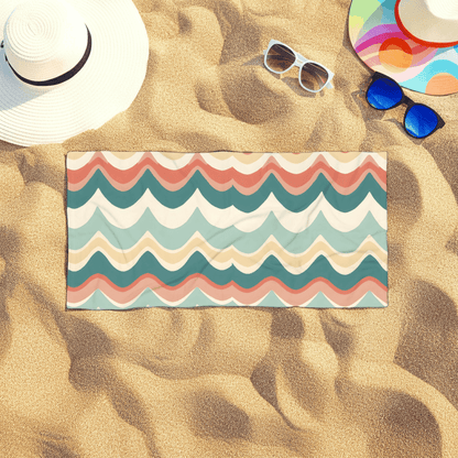 Chevron Waves Luxury Beach Towel - Ruppy's Creations