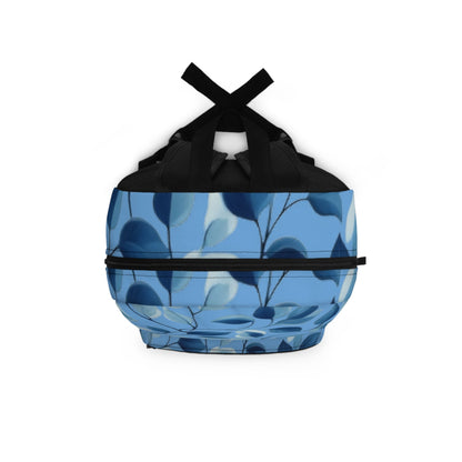 Chic Blue Leaves Pattern Backpack - Ruppy's Creations