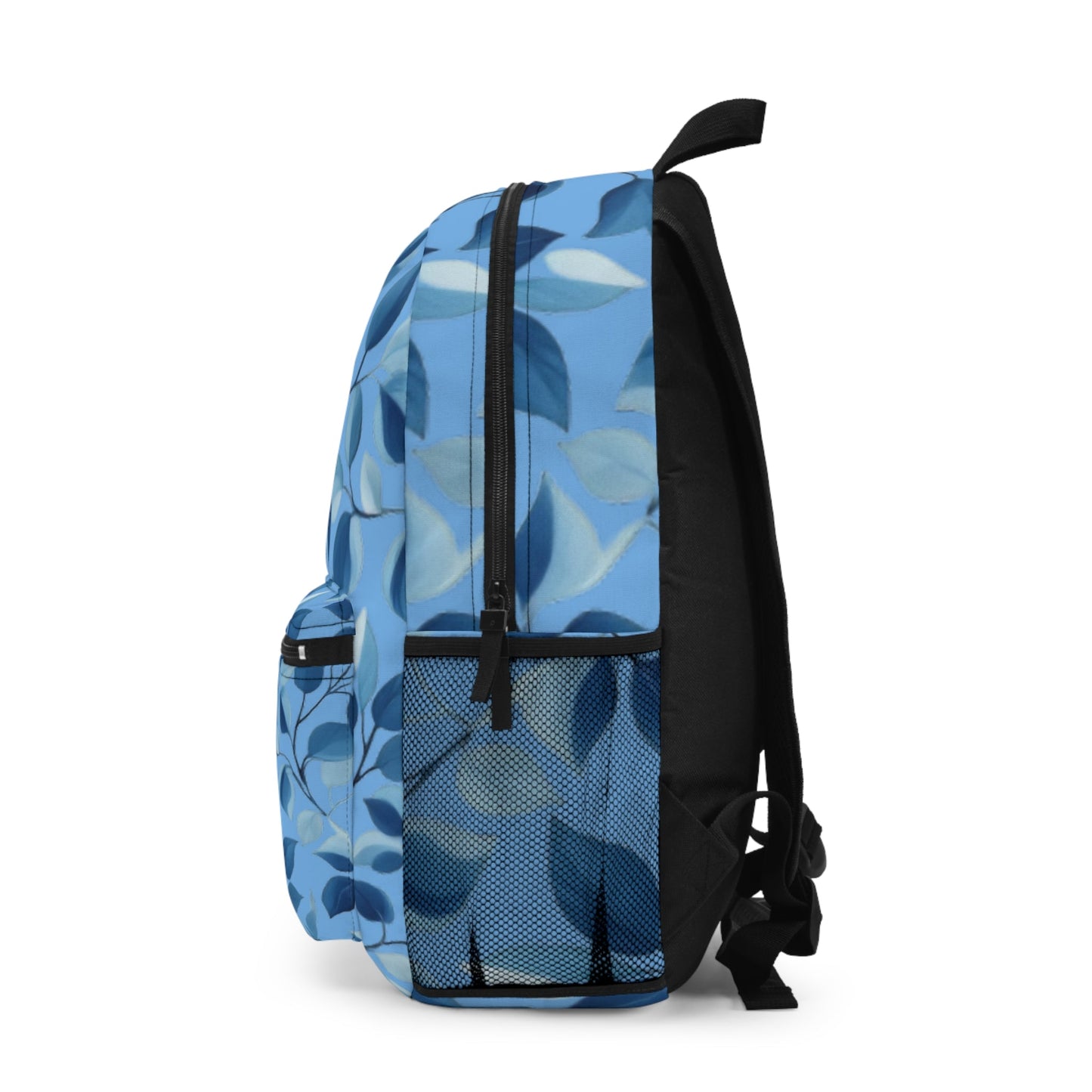 Chic Blue Leaves Pattern Backpack - Ruppy's Creations