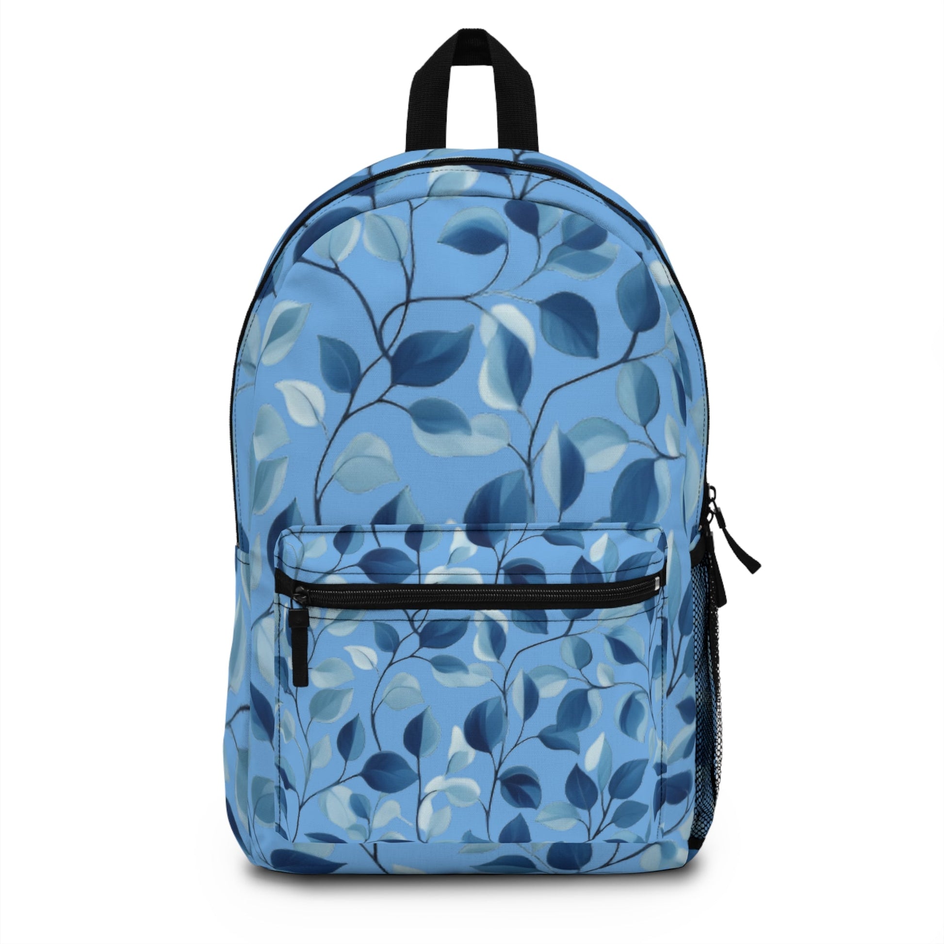 Chic Blue Leaves Pattern Backpack - Ruppy's Creations