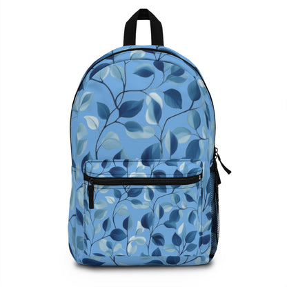 Chic Blue Leaves Pattern Backpack - Ruppy's Creations