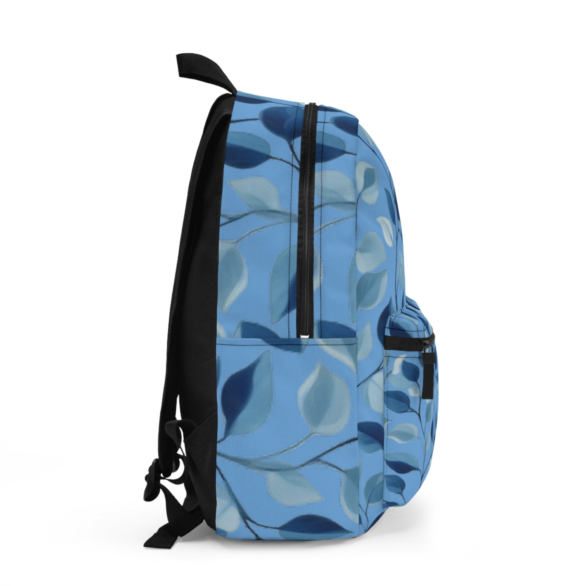 Chic Blue Leaves Pattern Backpack - Ruppy's Creations