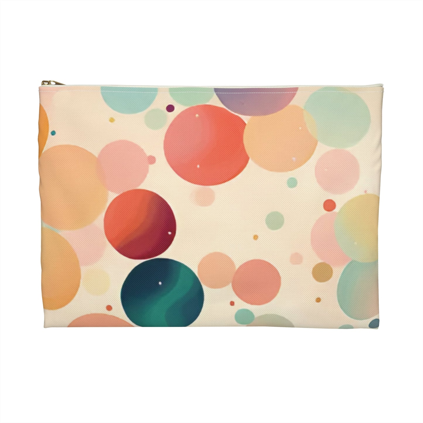 Circles in Pastel Cosmetic Travel Bag - Ruppy's Creations