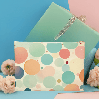 Circles in Pastel Retro Look Cosmetic Travel Bag - Ruppy's Creations