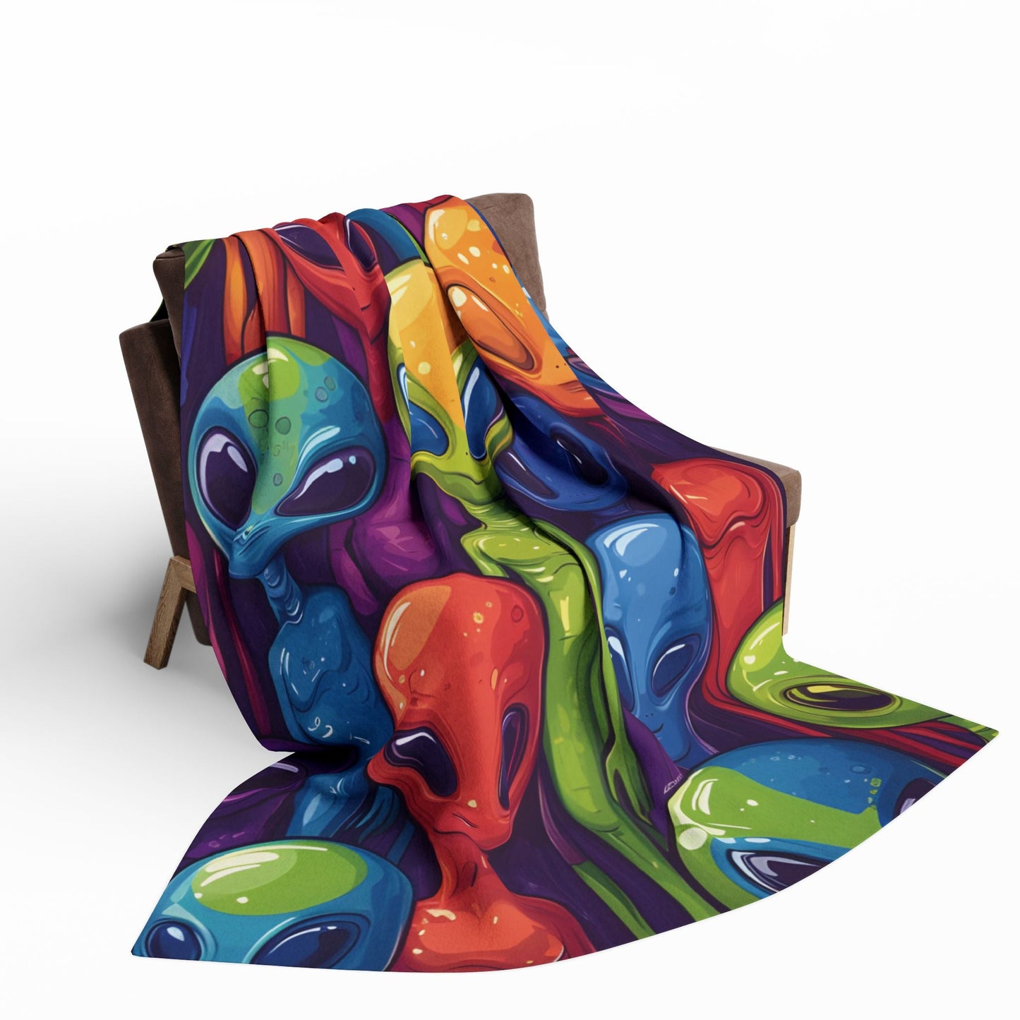 Colorful Aliens Arctic Fleece Blanket - Ruppy's Creations