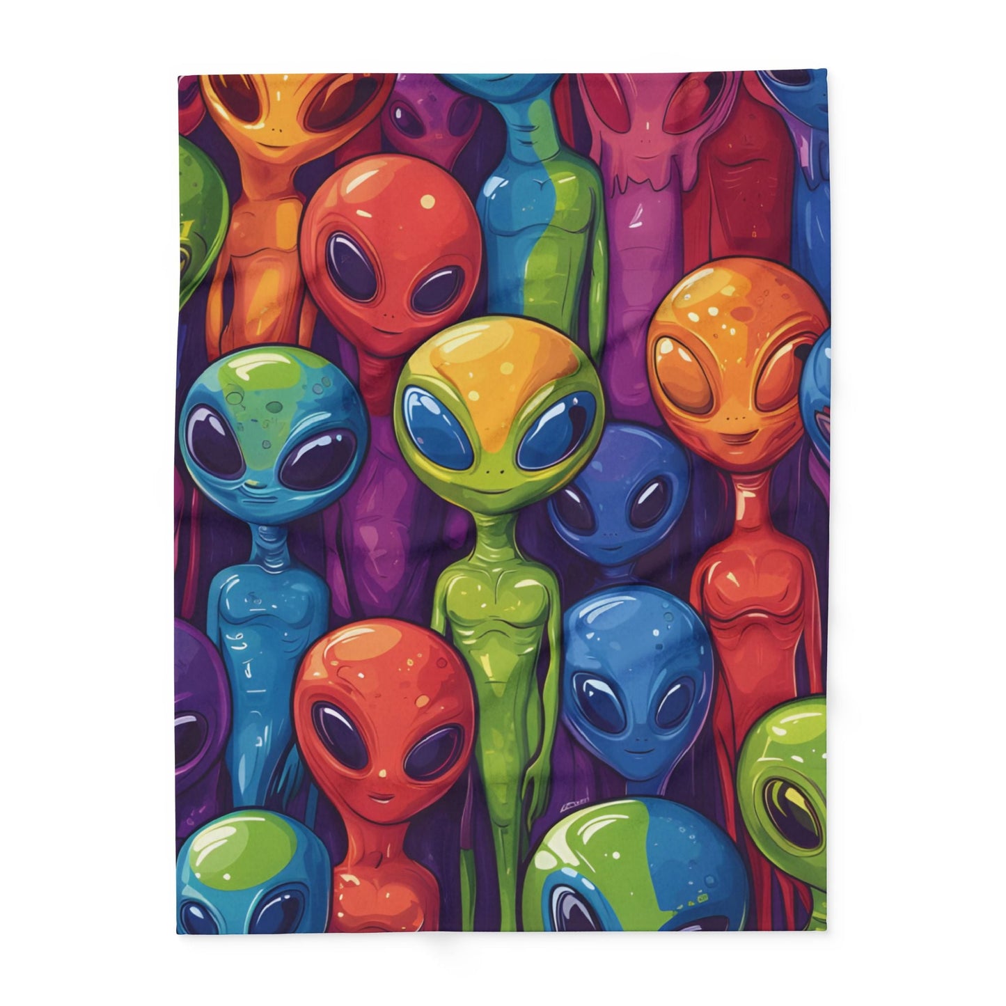 Colorful Aliens Arctic Fleece Blanket - Ruppy's Creations