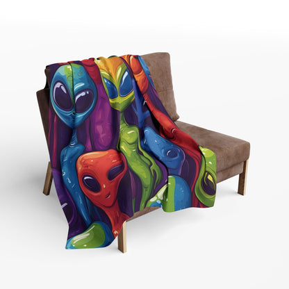 Colorful Aliens Arctic Fleece Blanket - Ruppy's Creations