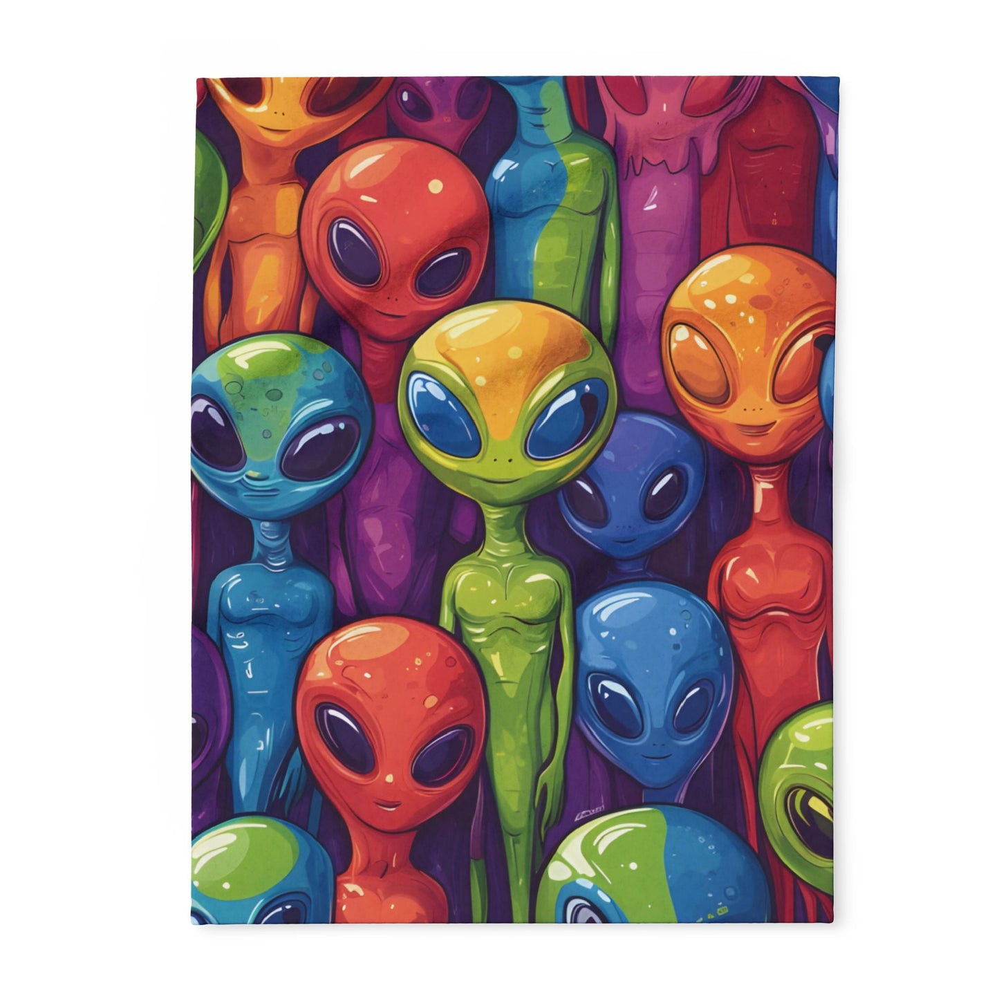 Colorful Aliens Arctic Fleece Blanket - Ruppy's Creations