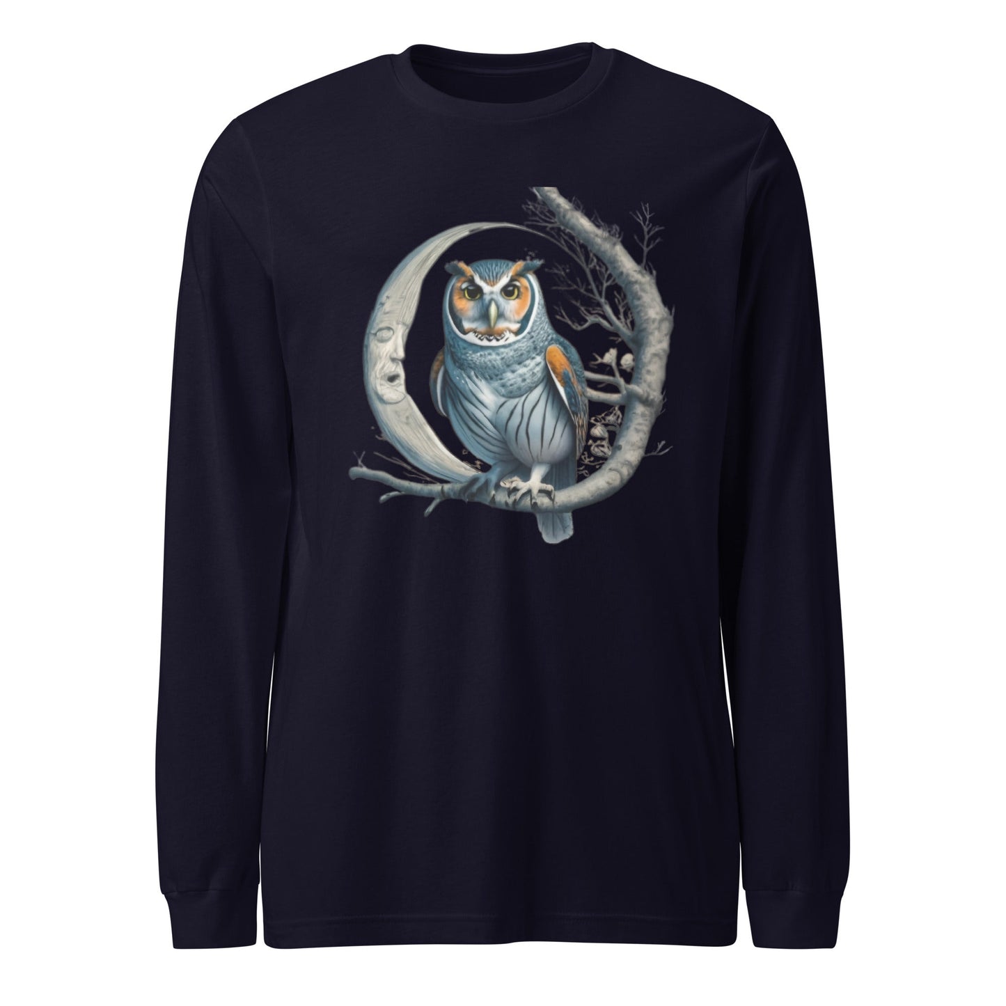 Crescent Moon Tree Owl Men's Long Sleeve Tee - Ruppy's Creations