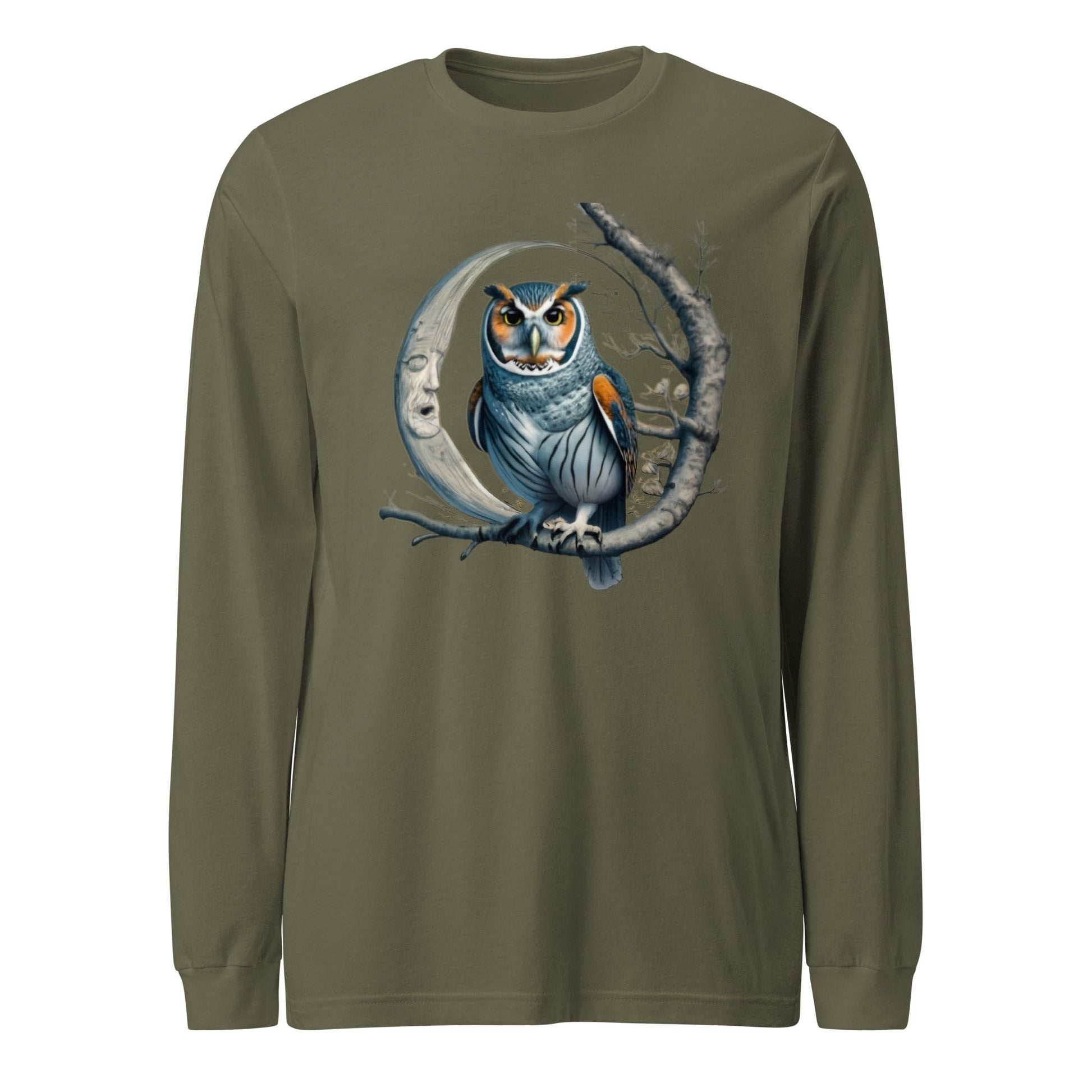 Crescent Moon Tree Owl Men's Long Sleeve Tee - Ruppy's Creations