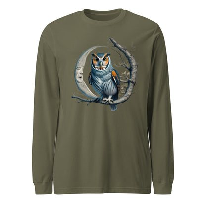 Crescent Moon Tree Owl Men's Long Sleeve Tee - Ruppy's Creations