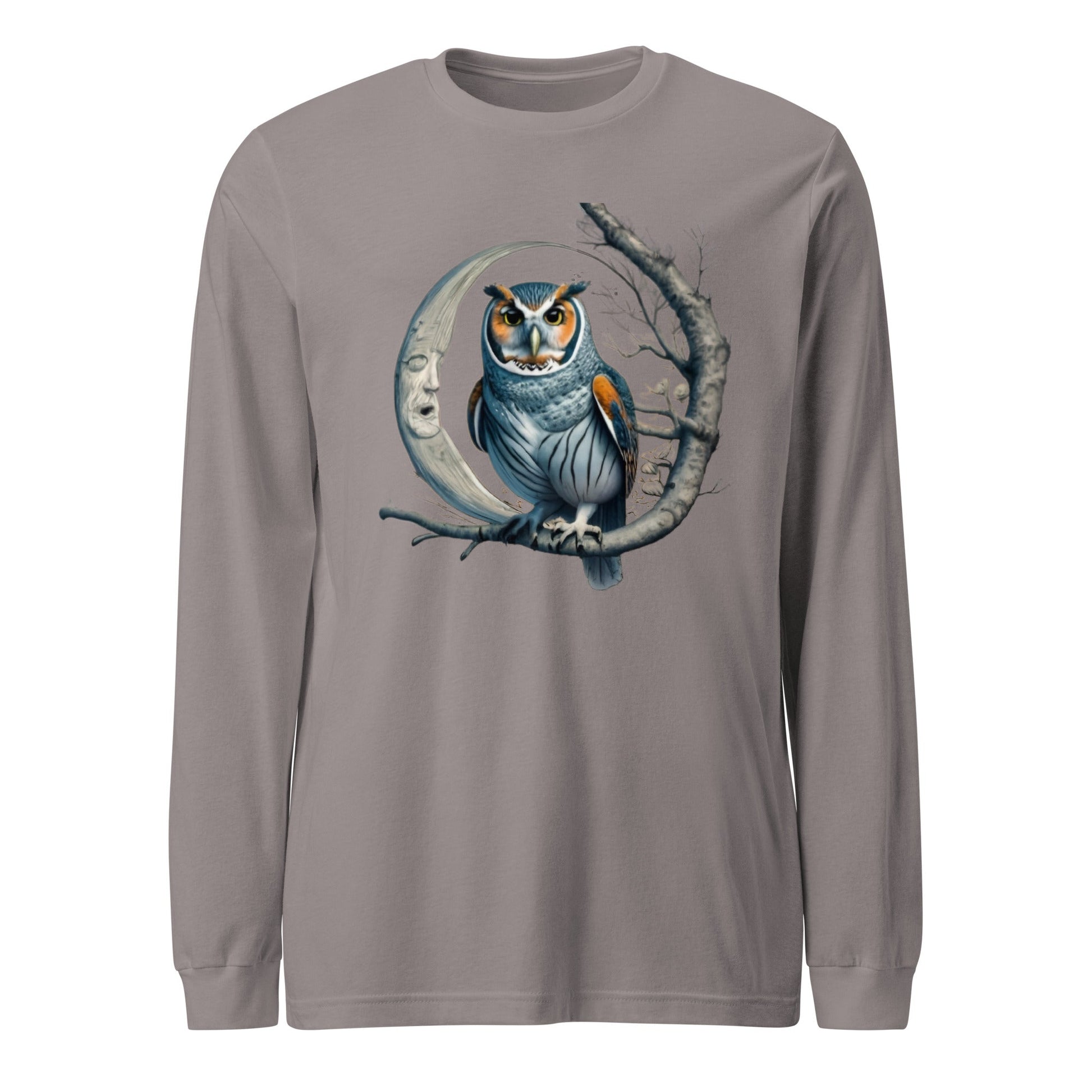 Crescent Moon Tree Owl Men's Long Sleeve Tee - Ruppy's Creations