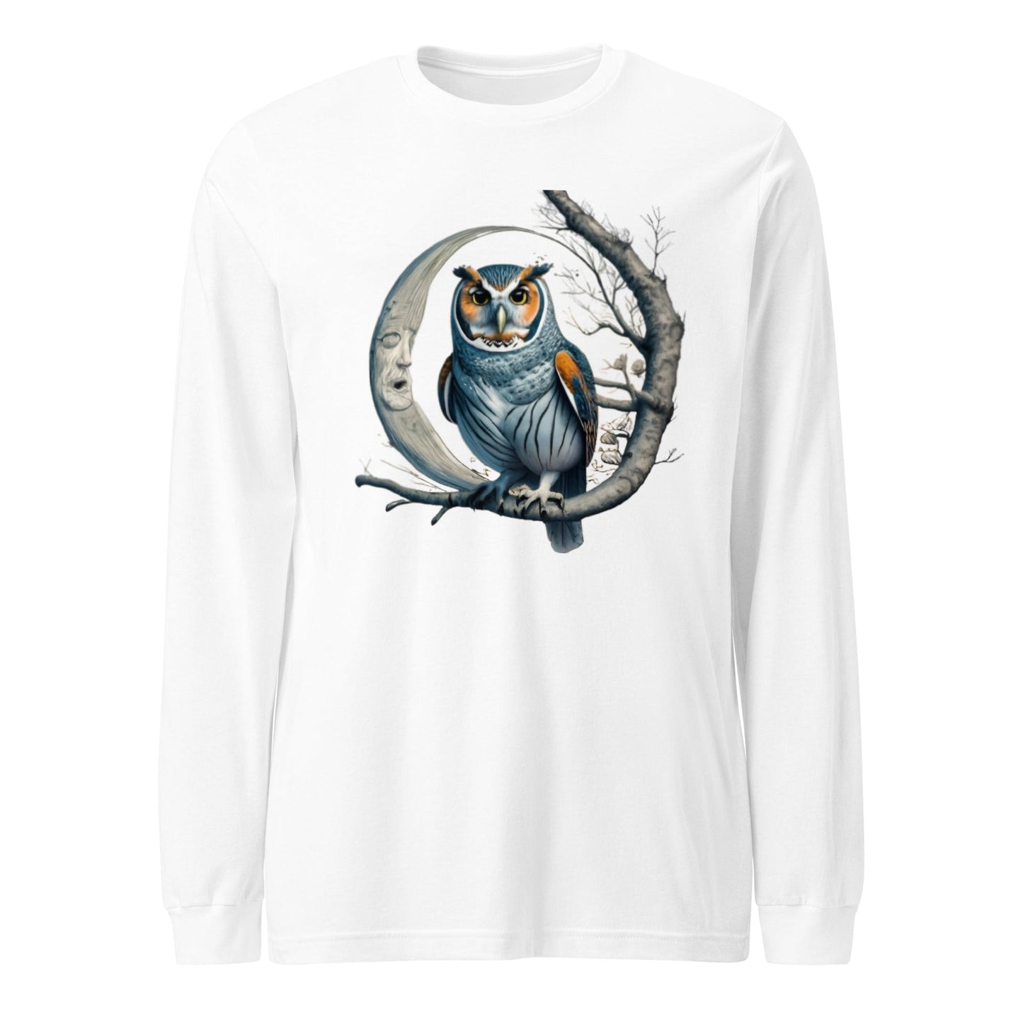 Crescent Moon Tree Owl Men's Long Sleeve Tee - Ruppy's Creations
