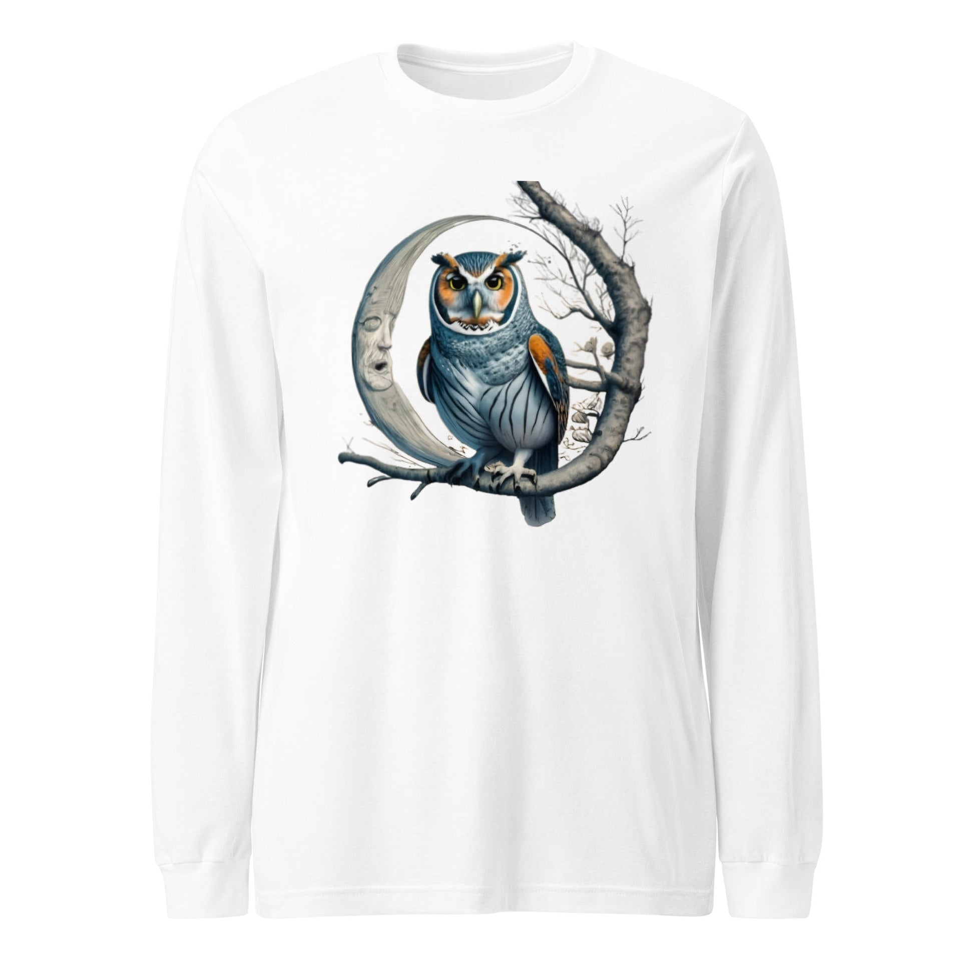 Crescent Moon Tree Owl Men's Long Sleeve Tee - Ruppy's Creations